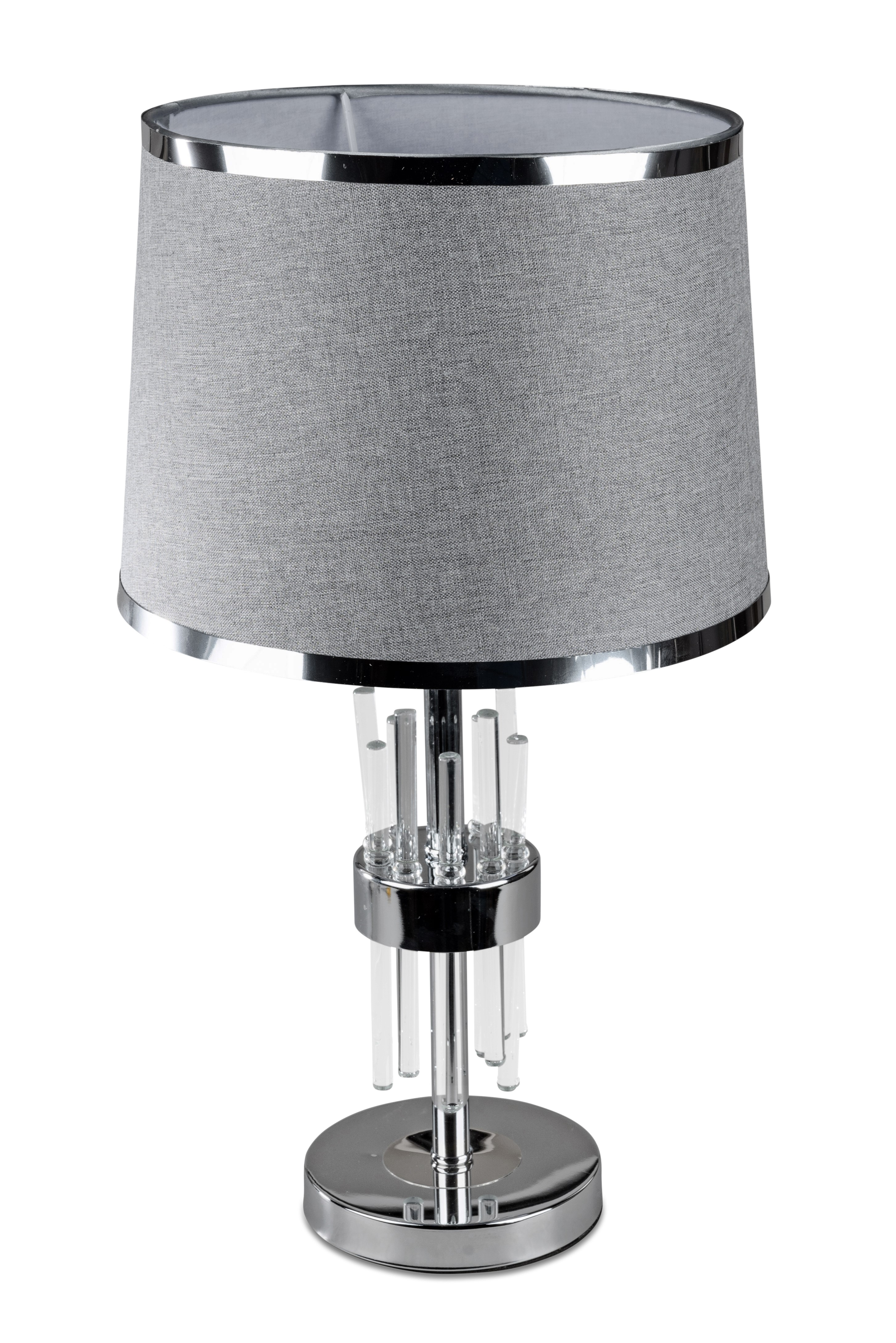 Tischlampe, Leuchte Stäbe H. 46cm D. 26cm silber grau Formano
