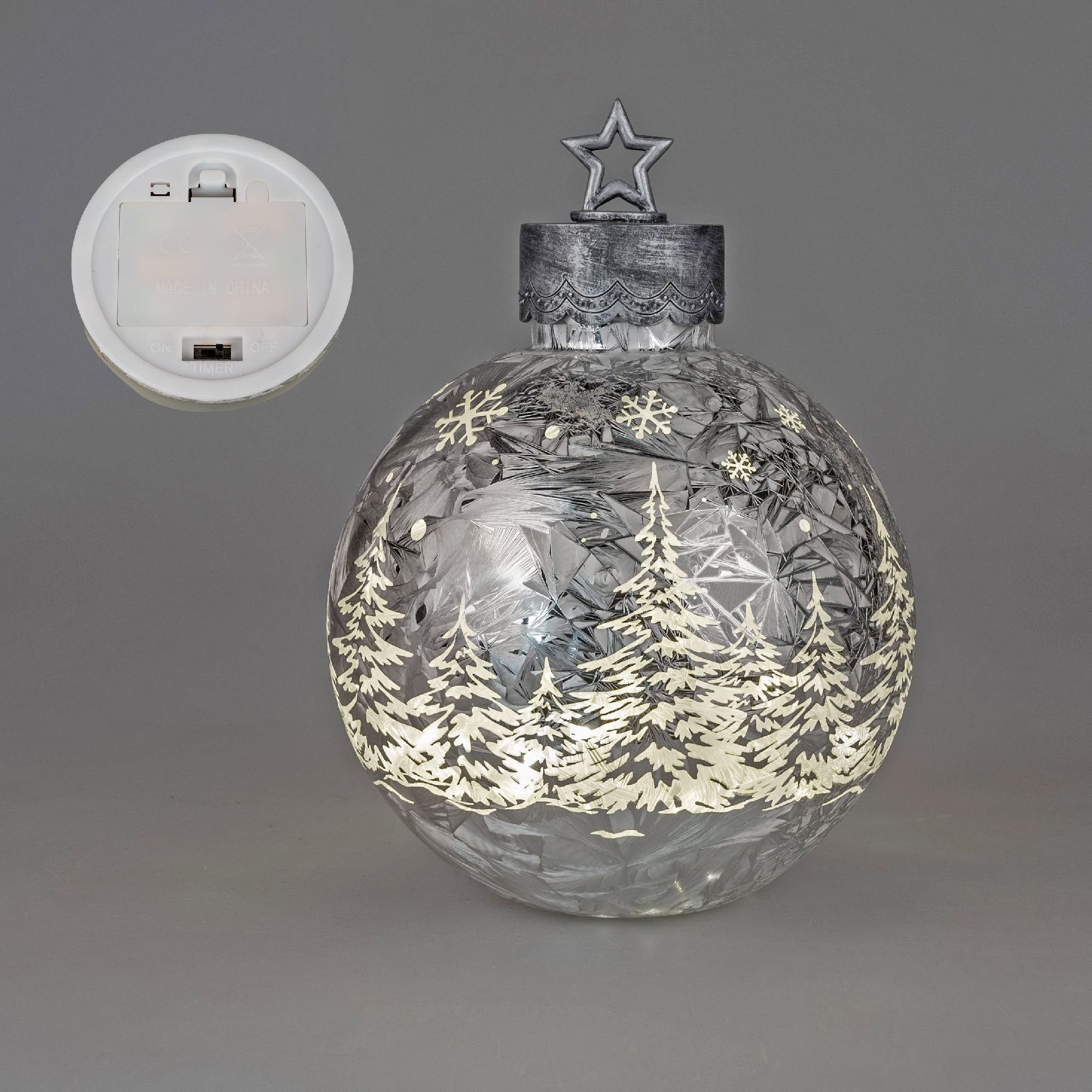 LED Dekoobjekt Kugel FROSTY WINTERWALD H. 29cm silber Glas Formano Winter |  Dekofiguren und Objekte | Formano | Marken & Serien | CreaFlor Home